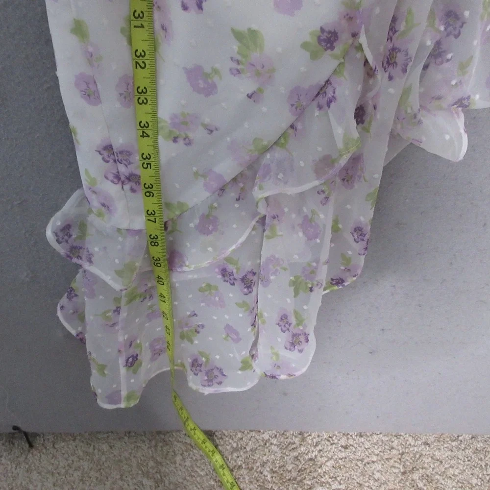 Majorelle Dress Floral One Shoulder Ruffle Asymmetrical Coquette Romantic Fairy‎